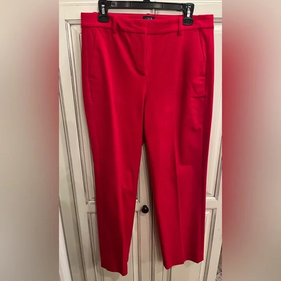 J. Crew Red Kallie Pant Size 10 - Picture 1 of 5